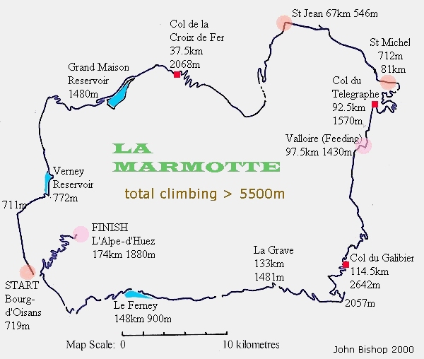 De route van La Marmotte